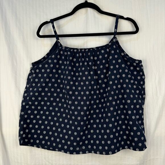 Loft Boxy Cotton Blouse Women’s Size Medium Spaghetti Strap Cami Top Nautical - Picture 5 of 6